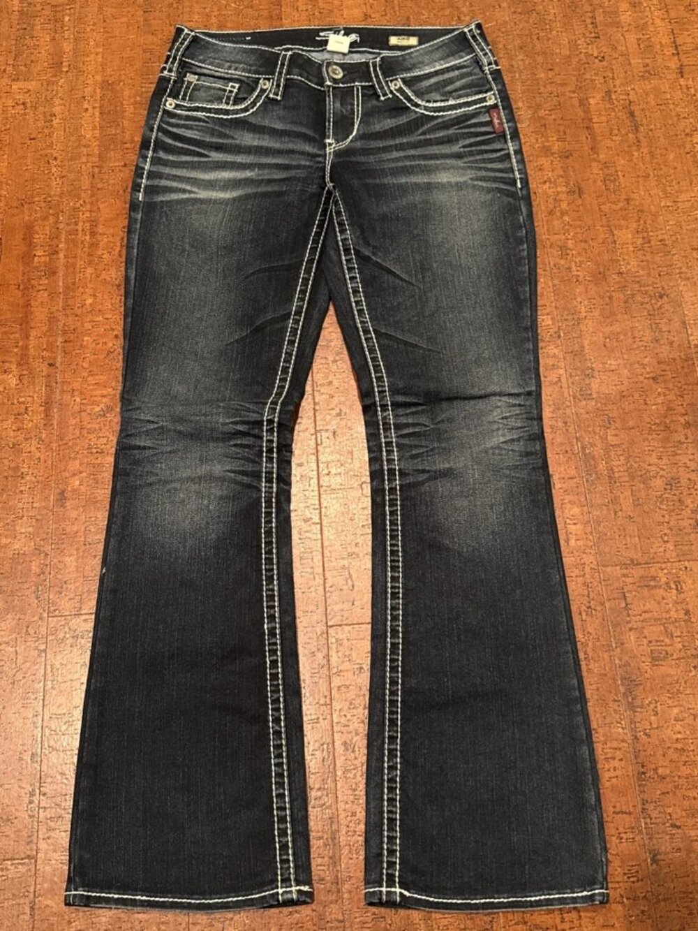 Silver Jeans Women’s 29X31 Aiko Bootcut Jeans Dark Wash Blue Stretch Denim